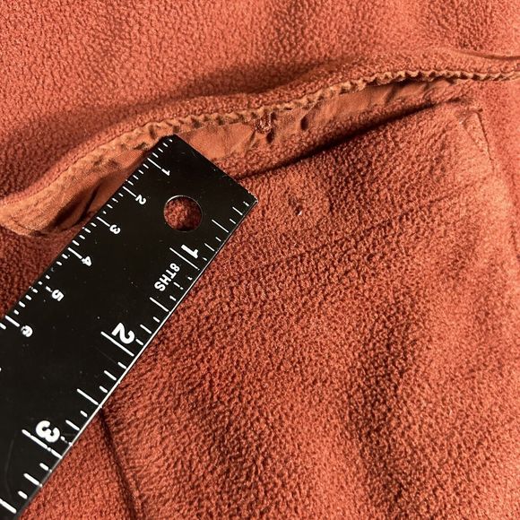 LL Bean Polyester Mens Fleece Flannel Orange Long Sleeve‎ Size XL Tall *read - Picture 6 of 7